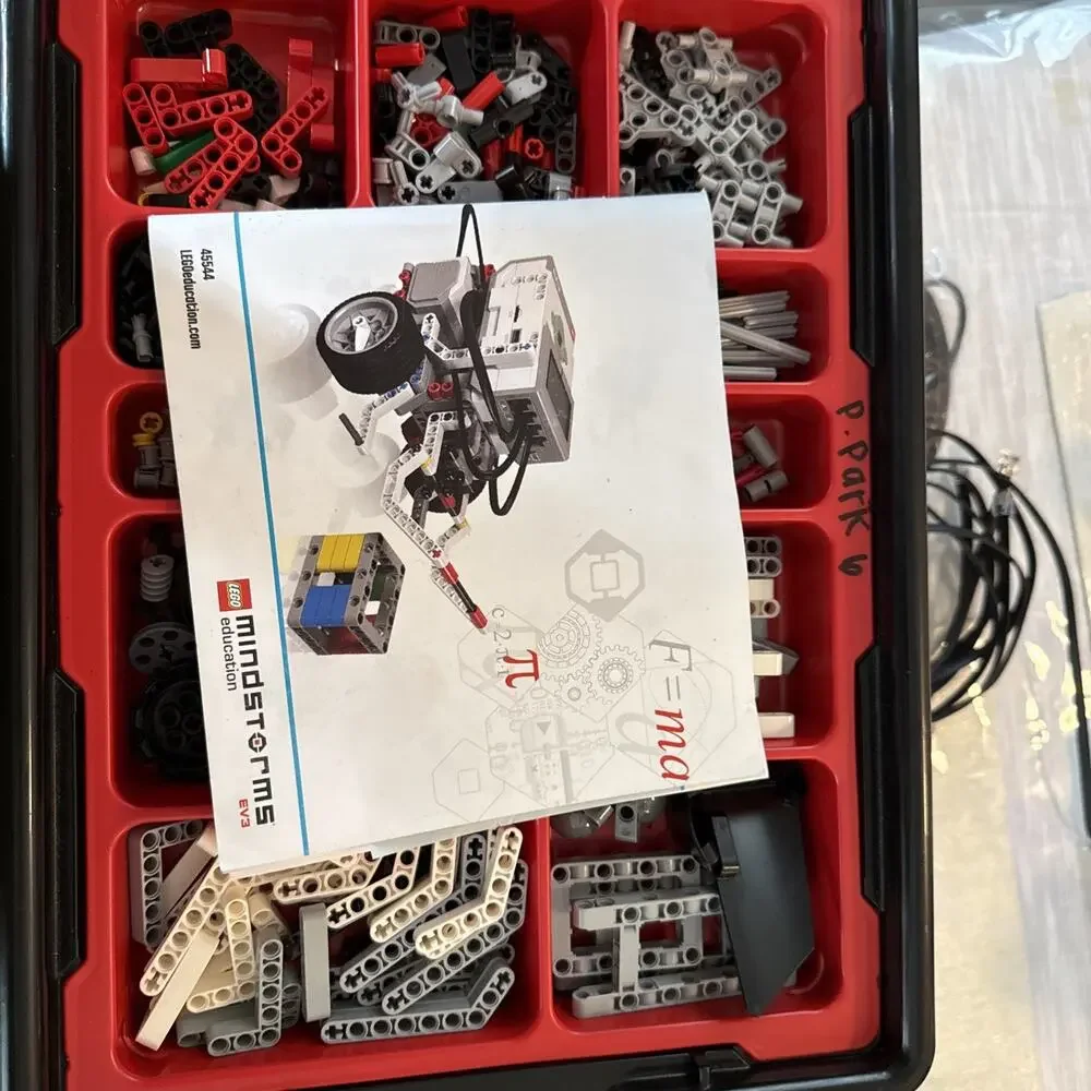 Lego Mindstorms EV3 Intelligent Brick w/ Cords, Wheels, & Misc Parts, Manual